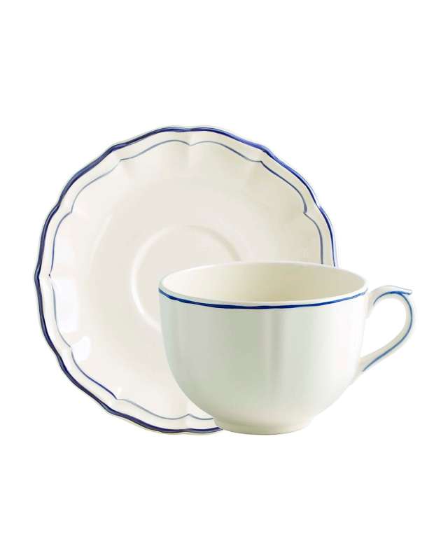 Filet Breakfast Cup & Saucers, Set of 2